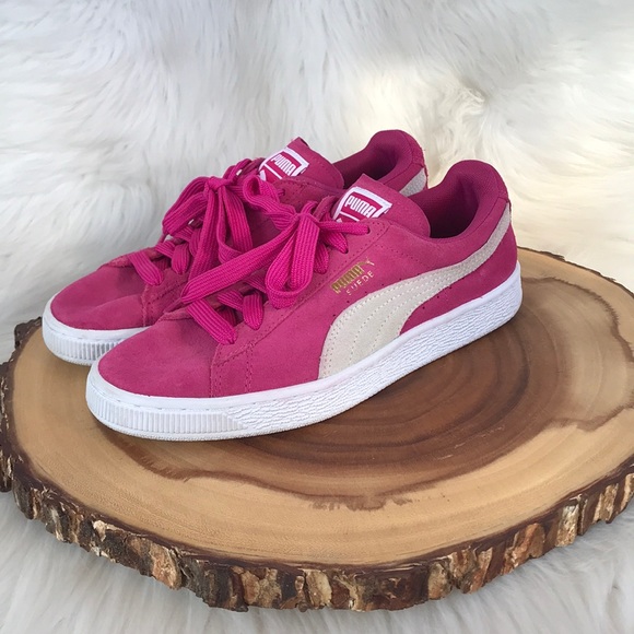 puma suede pink shoes